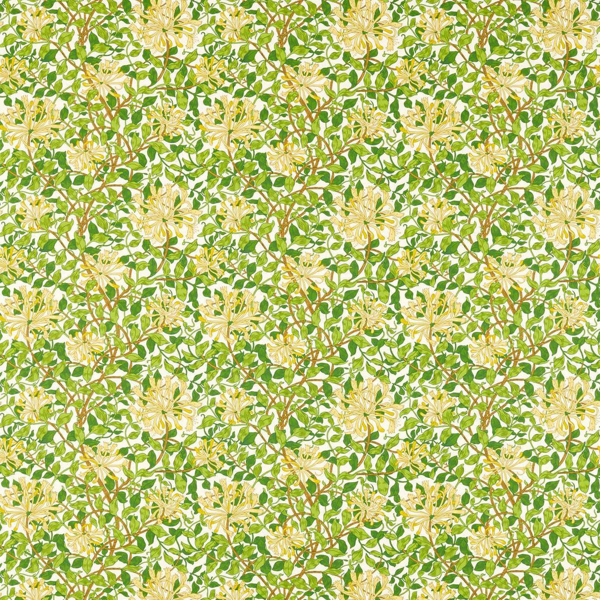 Morris & Co Honeysuckle Cream/Chocolate Fabric
