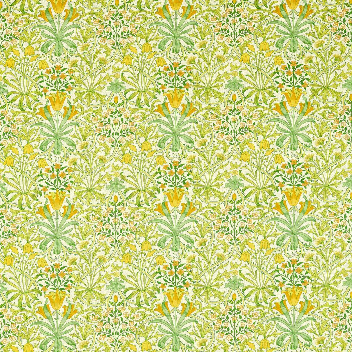 Morris & Co Woodland Weeds Sap Green Fabric