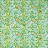 Morris & Co Woodland Weeds Orange/Turquoise Fabric