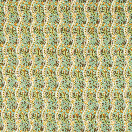 Morris & Co Daffodil Cove Blue/Chocolate Fabric