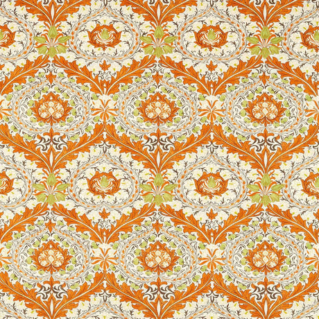 Morris & Co Merton Burnt Orange/Chartreuse Fabric