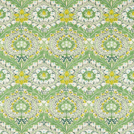 Morris & Co Merton Leaf Green/Sky Fabric