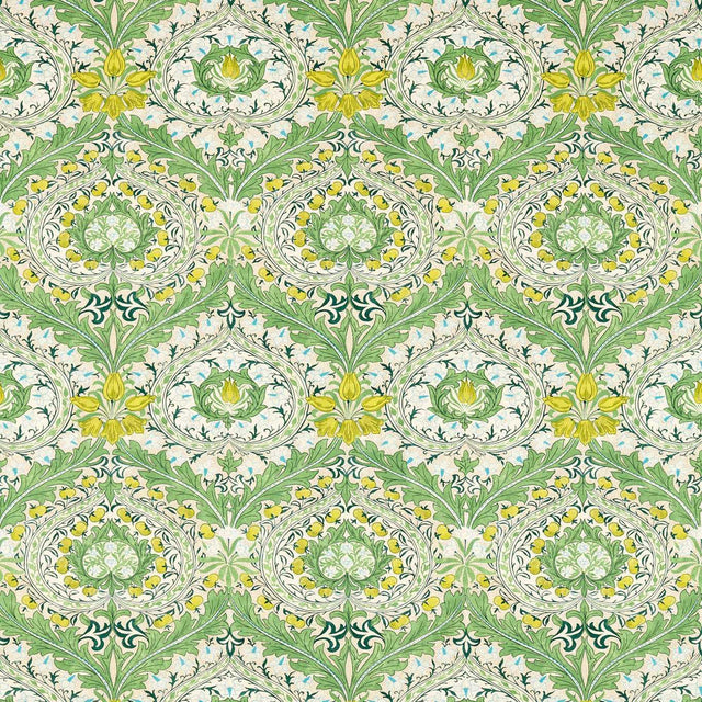 Morris & Co Merton Leaf Green/Sky Fabric