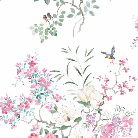 Sanderson Magnolia & Blossom Panel A Blossom/Leaf Wallpaper