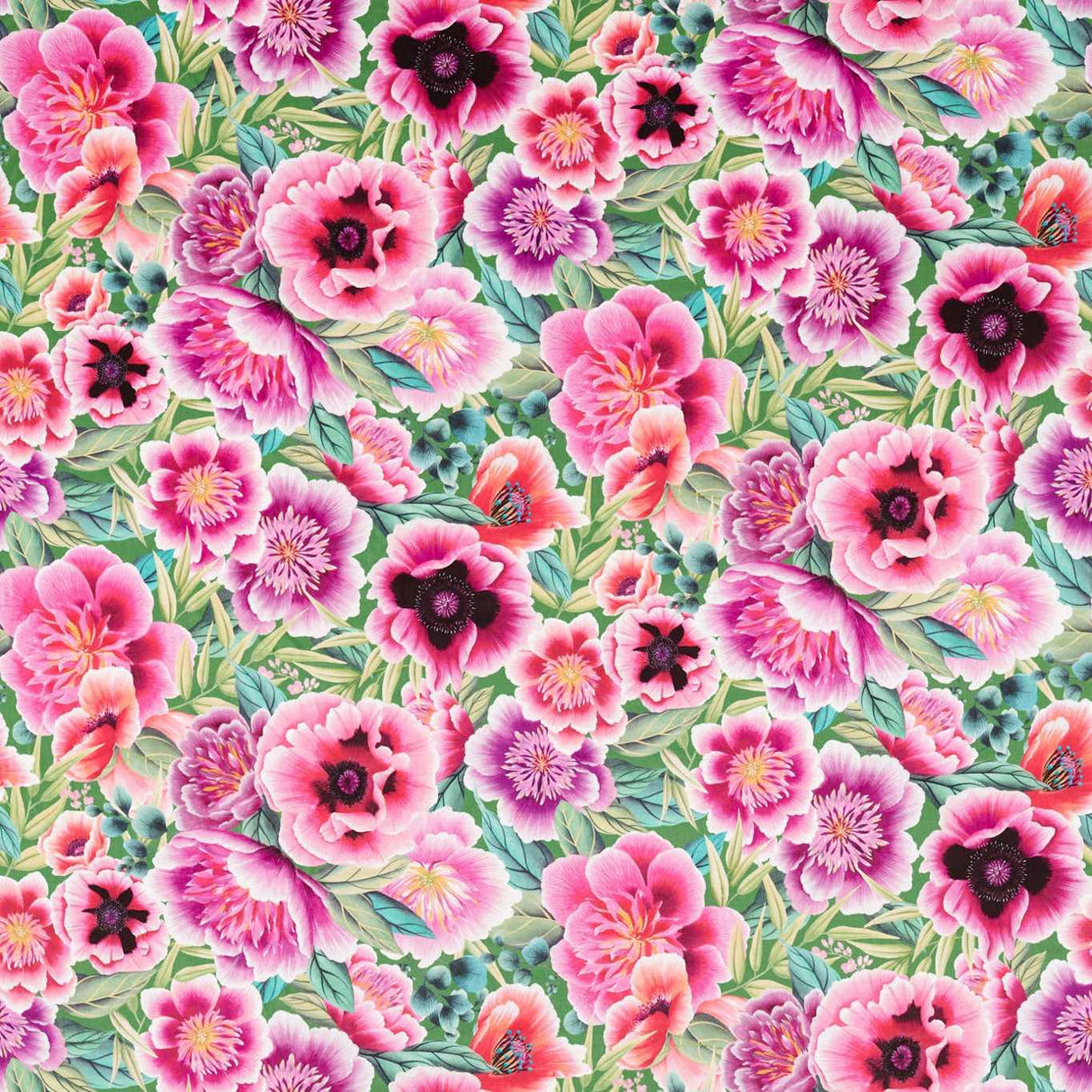 Harlequin Marsha Apple/Peony/Magenta Fabric