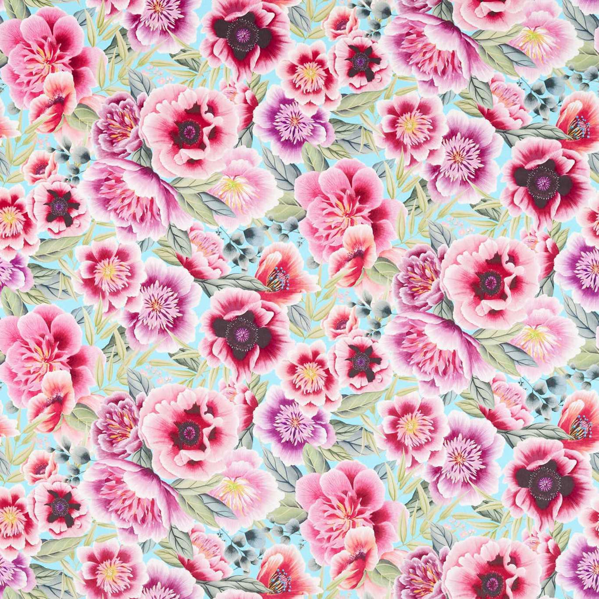 Harlequin Marsha Aqua/Peony/Magenta Fabric