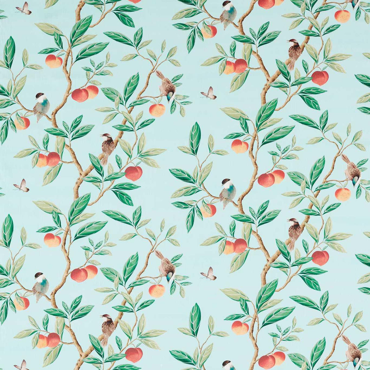 Harlequin Ella Sky/Fig Leaf/ Nectarine Fabric