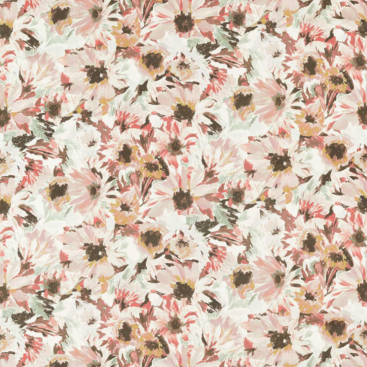 Harlequin Helianthus Moonstone/Succulent/Bleached Coral Fabric