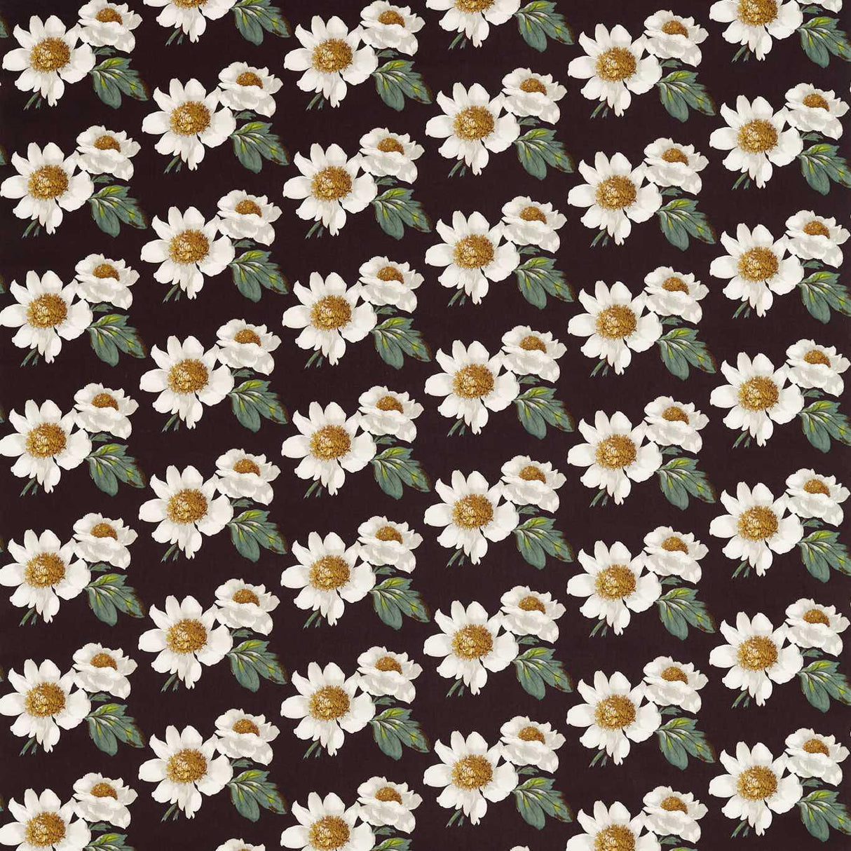 Harlequin Paeonia Black Earth/Fig Leaf/Nectar Fabric