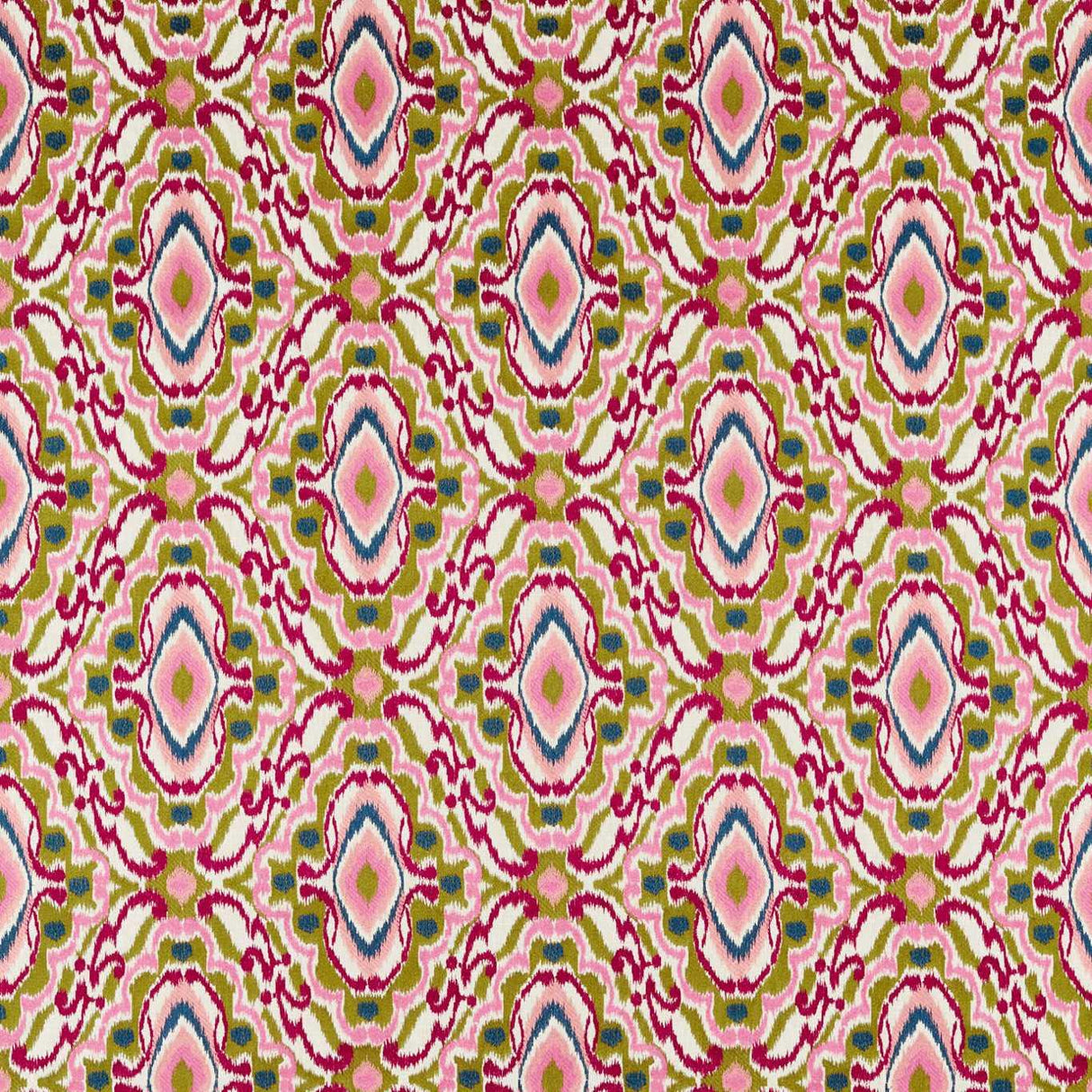 Harlequin Ixora Pomegranate/Tree Canopy/Ink Fabric