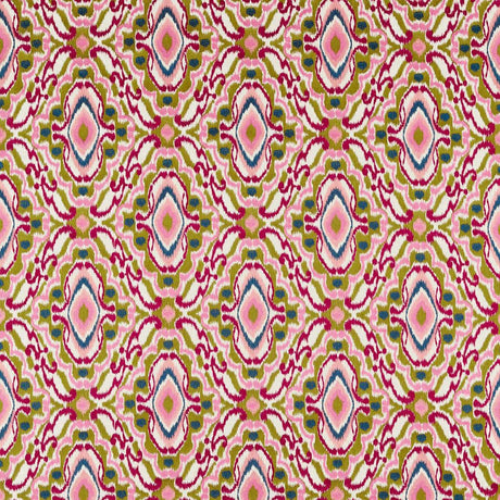 Harlequin Ixora Pomegranate/Tree Canopy/Ink Fabric