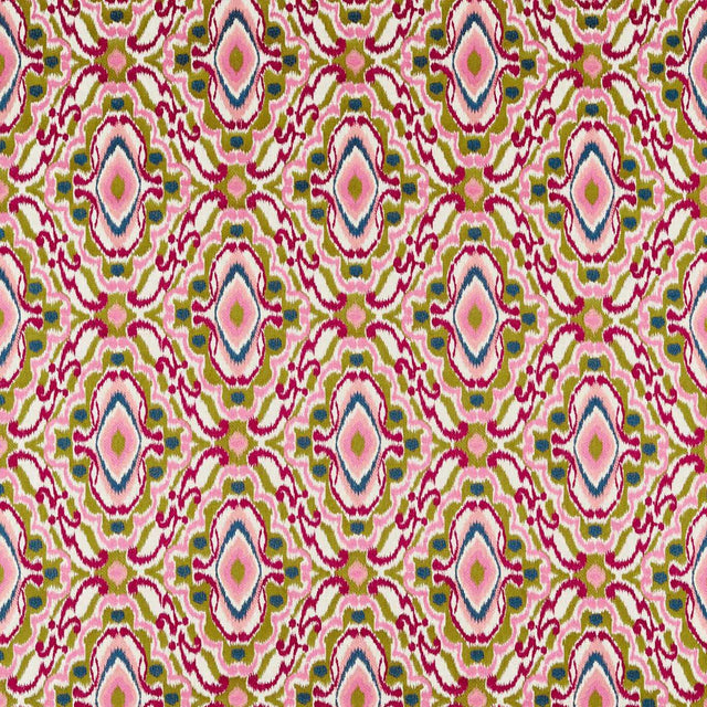 Harlequin Ixora Pomegranate/Tree Canopy/Ink Fabric