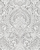 A-Street Prints Artemis Platinum Damask Wallpaper