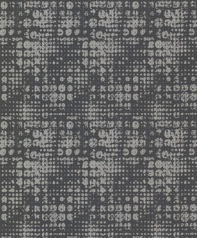 A-Street Prints Celeste Silver Circle Grid Wallpaper