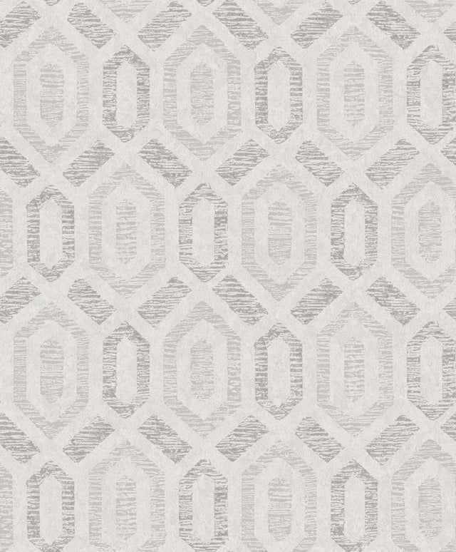 A-Street Prints Latona Platinum Diamond Geometric Wallpaper