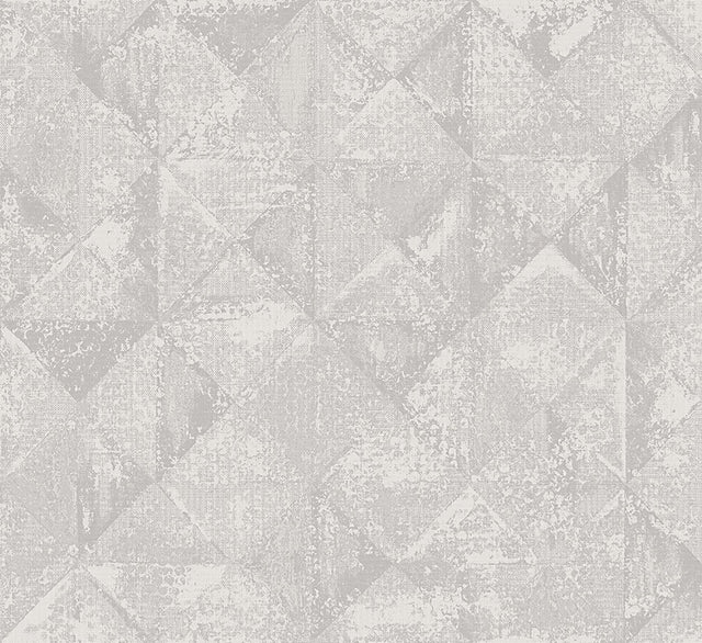 A-Street Prints Demir Grey Distressed Geometric Wallpaper