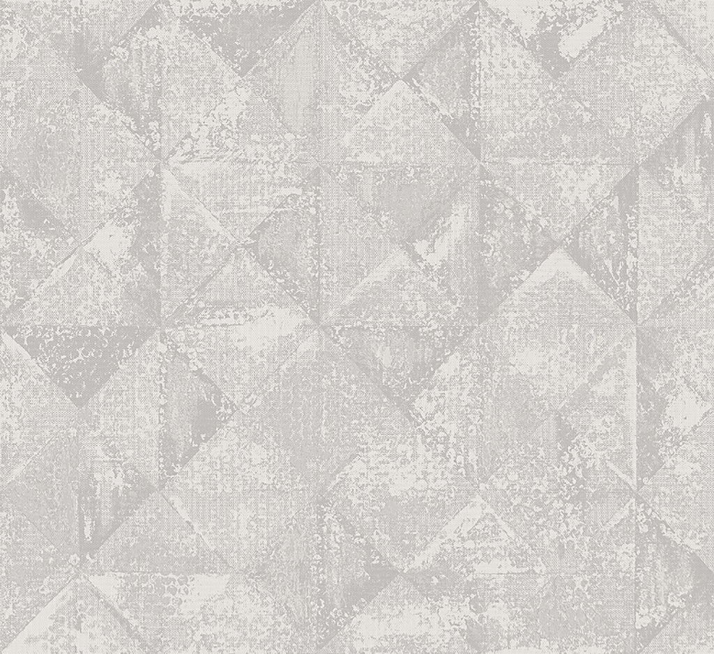 A-Street Prints Demir Distressed Geometric Grey Wallpaper