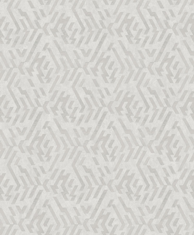 A-Street Prints Kila Platinum Geometric Wallpaper