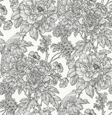 Brewster Home Fashions Sudbury Peel & Stick Black & White Wallpaper