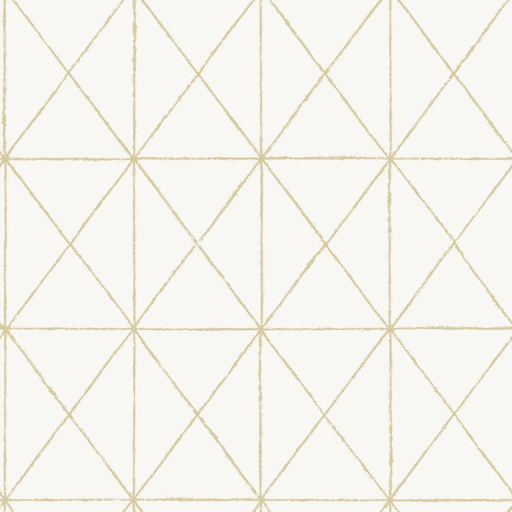 Brewster Home Fashions White & Gold Get In Line Peel & Stick Wallpaper