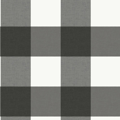 Brewster Home Fashions Charcoal Farmhouse Plaid Peel & Stick Wallpaper