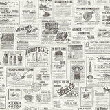 Brewster Home Fashions Charcoal Published Peel & Stick Wallpaper