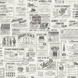 Brewster Home Fashions Published Peel & Stick Charcoal Wallpaper