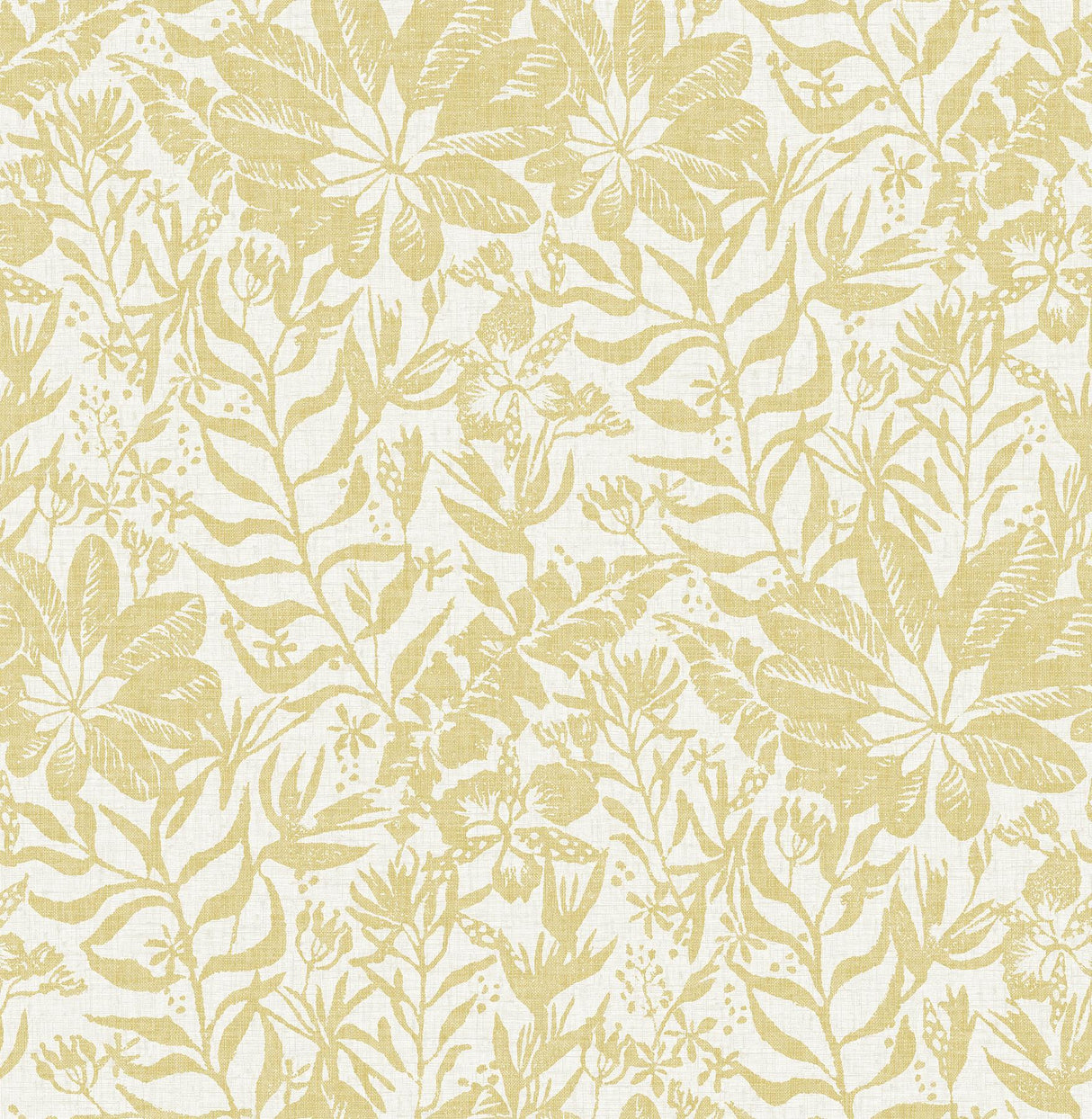 Brewster Home Fashions Yellow Foliole Peel & Stick Wallpaper