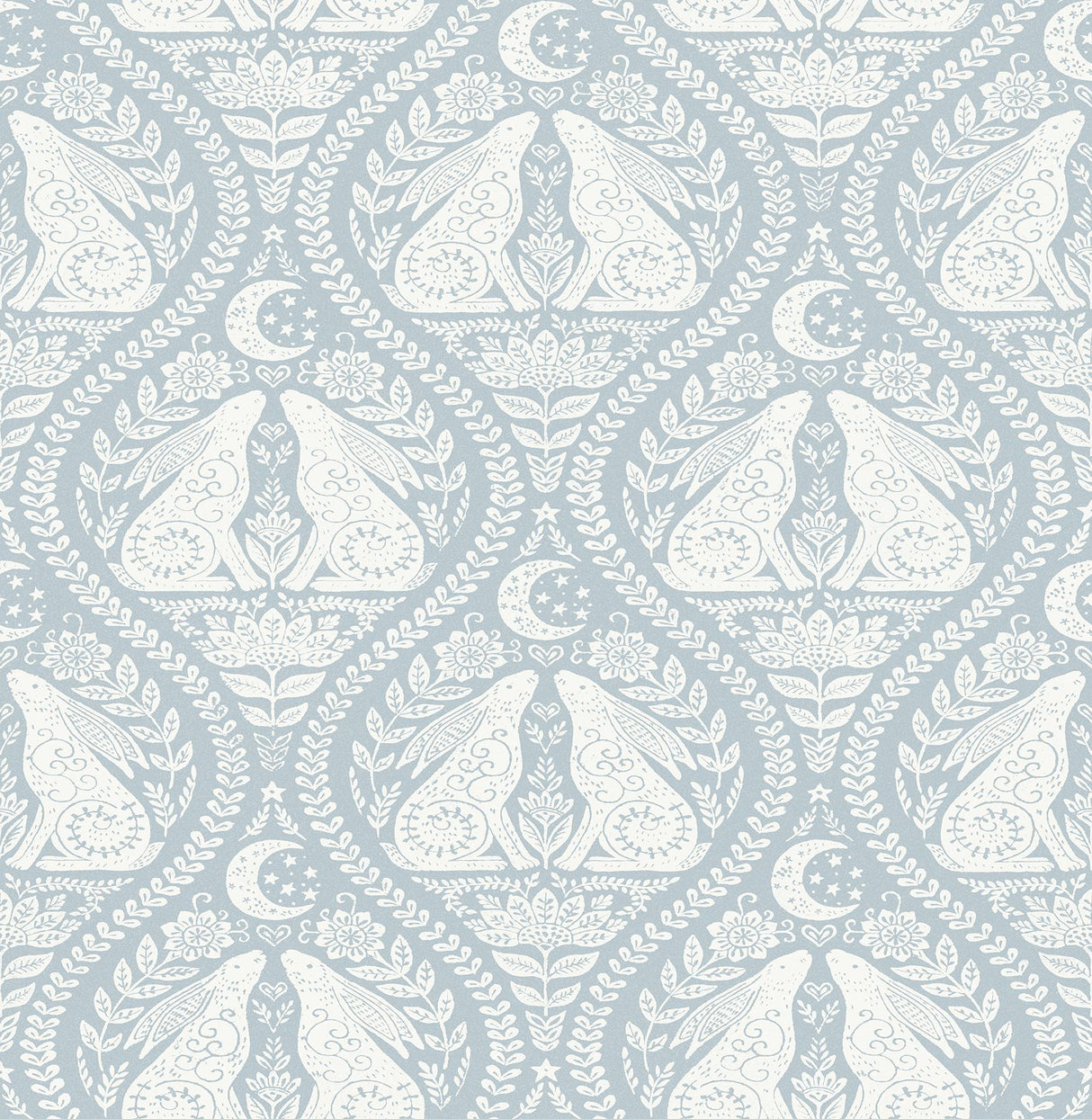 Brewster Home Fashions Blue Moon Rabbit Peel & Stick Wallpaper
