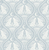 Brewster Home Fashions Moon Rabbit Peel & Stick Blue Wallpaper