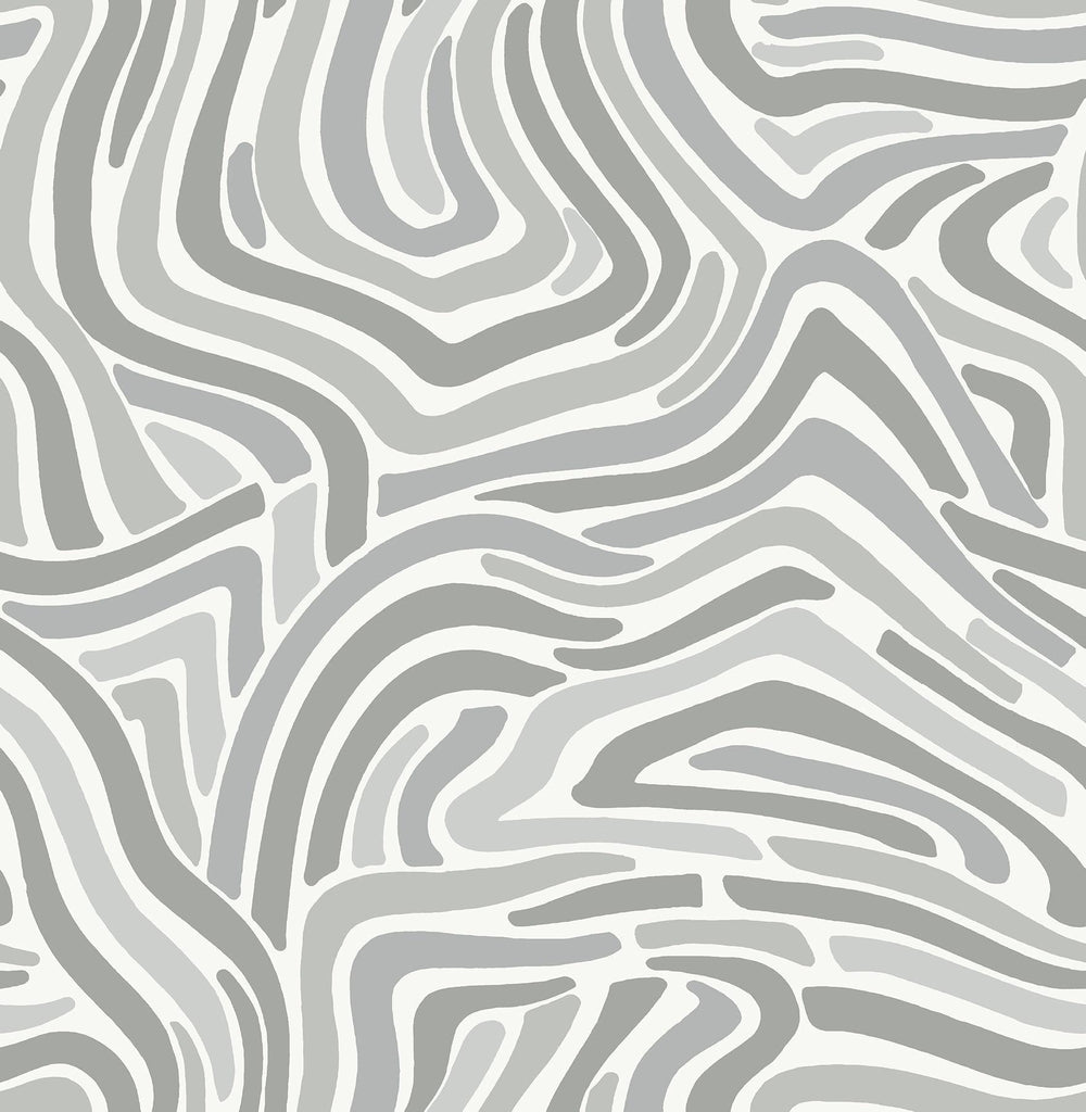 Brewster Home Fashions Grey Spirited Peel & Stick Wallpaper