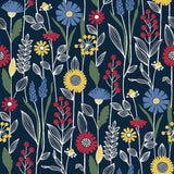 Brewster Home Fashions Navy Jane Peel & Stick Wallpaper
