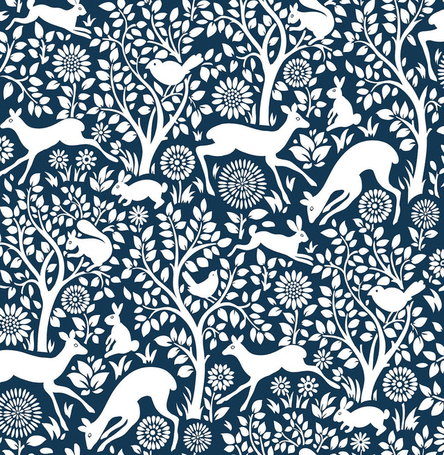 Brewster Home Fashions Navy Merriment Peel & Stick Wallpaper