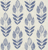 Brewster Home Fashions Blue Folk Tulip Peel & Stick Wallpaper
