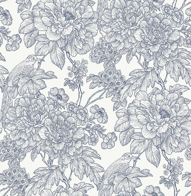 Brewster Home Fashions Blue Sudbury Peel & Stick Wallpaper