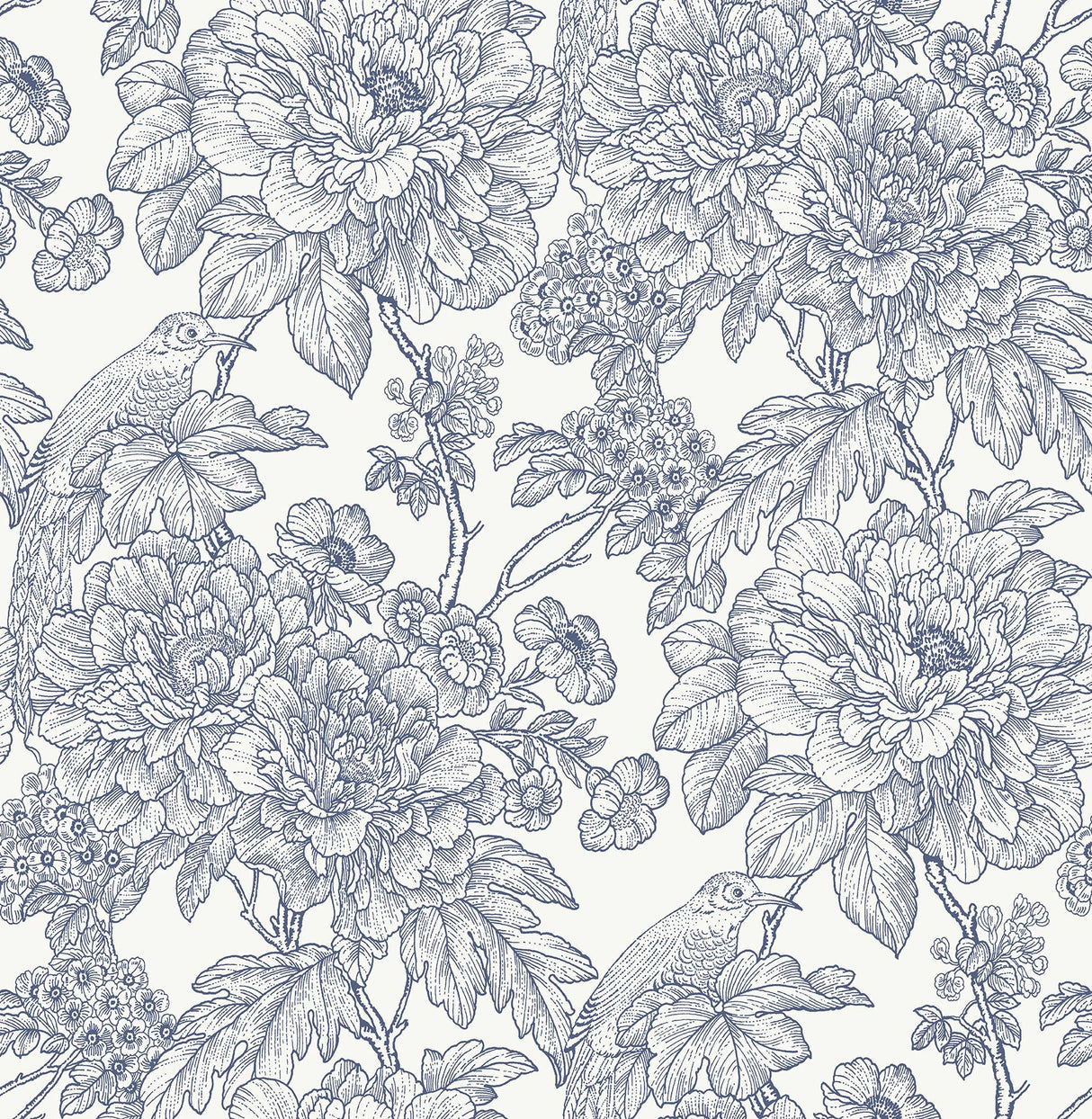 Brewster Home Fashions Sudbury Peel & Stick Blue Wallpaper