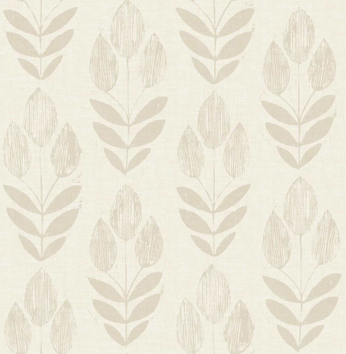 Brewster Home Fashions Cream Folk Tulip Peel & Stick Wallpaper