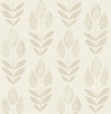 Brewster Home Fashions Cream Folk Tulip Peel & Stick Wallpaper