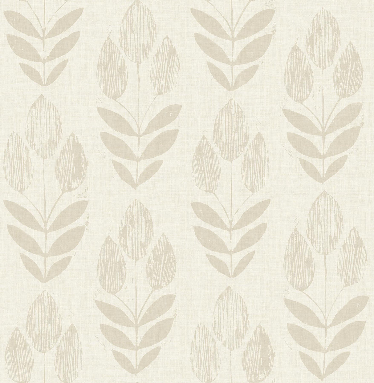 Brewster Home Fashions Cream Folk Tulip Peel & Stick Grey Wallpaper