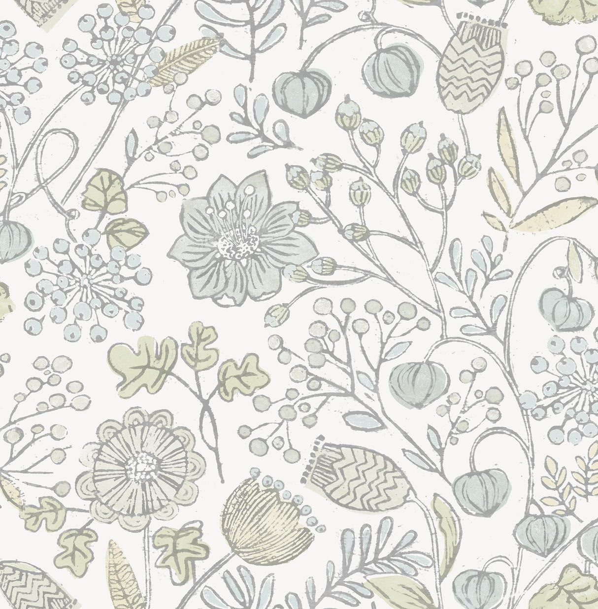 Brewster Home Fashions Blue and Green Southern Trail Peel & Stick Blue & Green Wallpaper