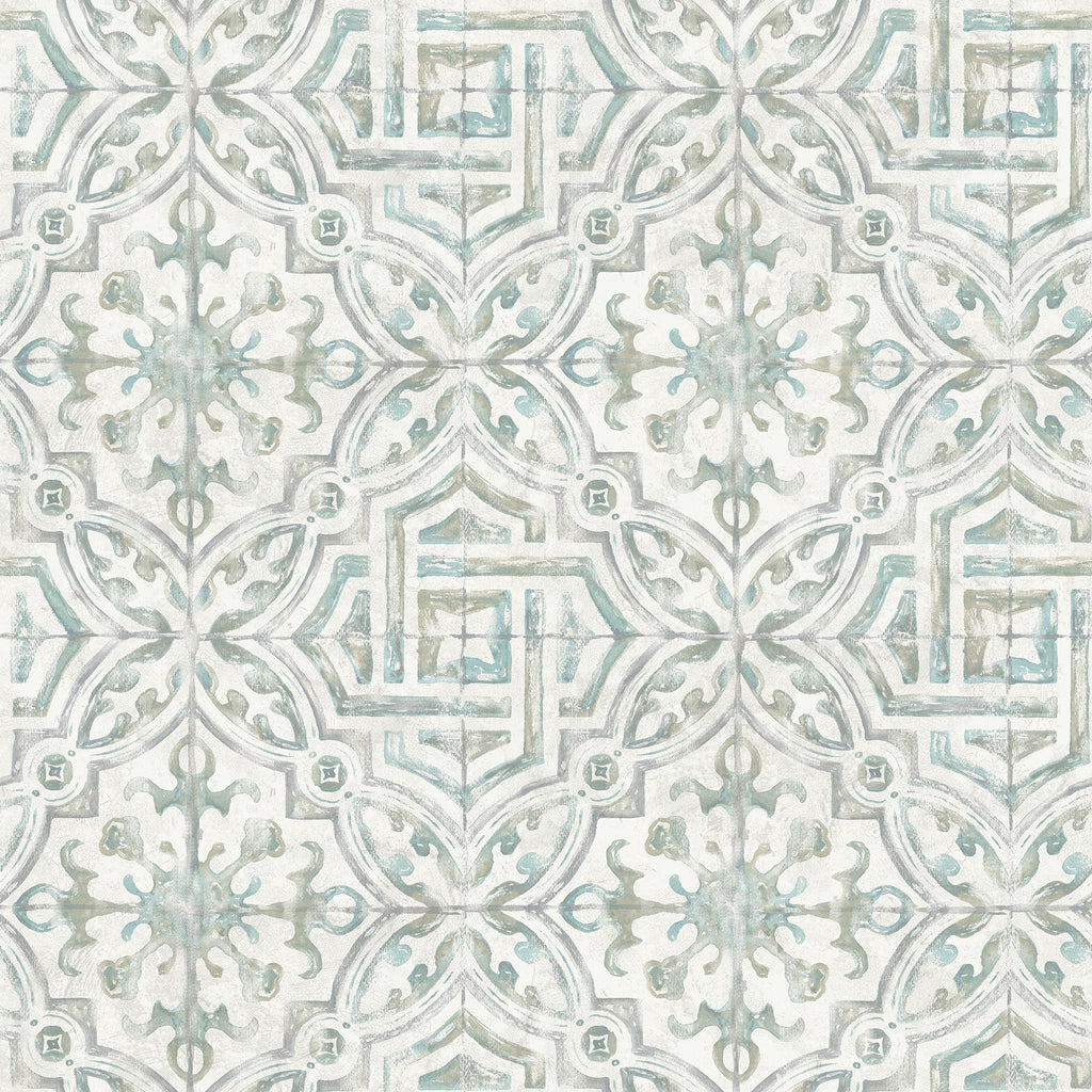 Brewster Home Fashions Teal and Grey Landondale Peel & Stick Wallpaper