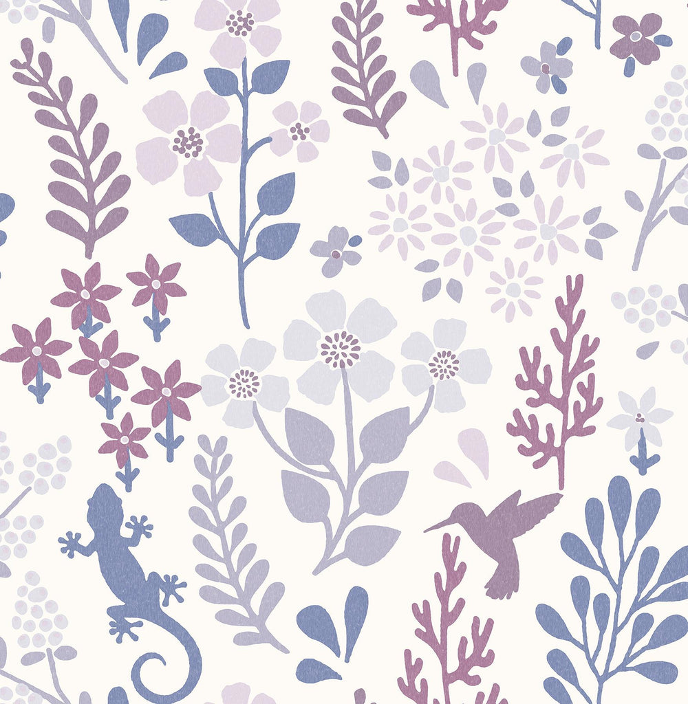 Brewster Home Fashions Periwinkle Zoey Leaf Peel & Stick Wallpaper