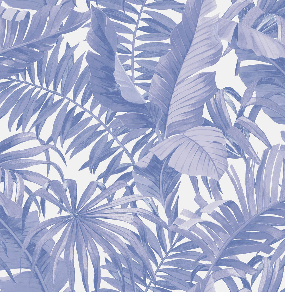 Brewster Home Fashions Periwinkle Maui Leaf Peel & Stick Wallpaper