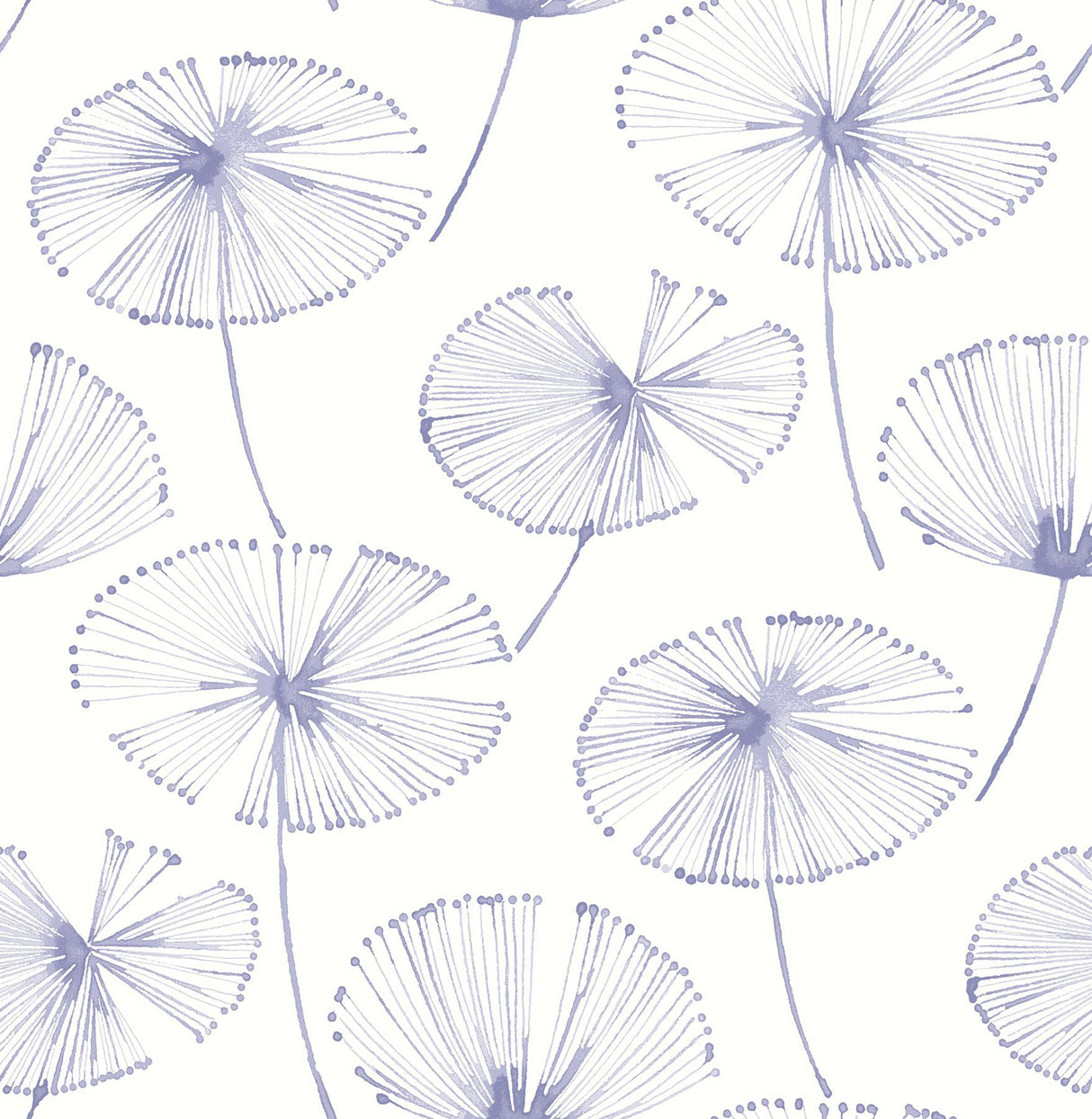 Brewster Home Fashions Aya Flower Peel & Stick Periwinkle Wallpaper