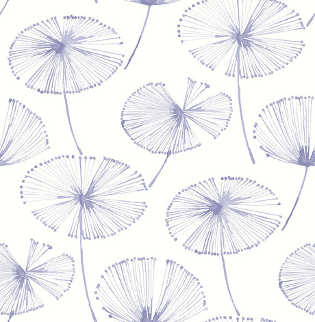 Brewster Home Fashions Aya Flower Peel & Stick Periwinkle Wallpaper