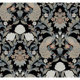 Ronald Redding Designs Plume Dynasty Black Wallpaper