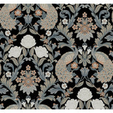 Ronald Redding Designs Plume Dynasty Black Wallpaper
