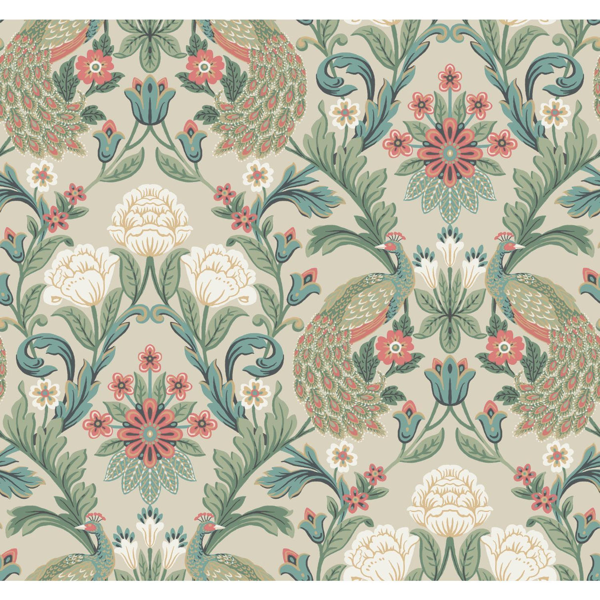 Ronald Redding Designs Plume Dynasty Taupe/Multi Wallpaper