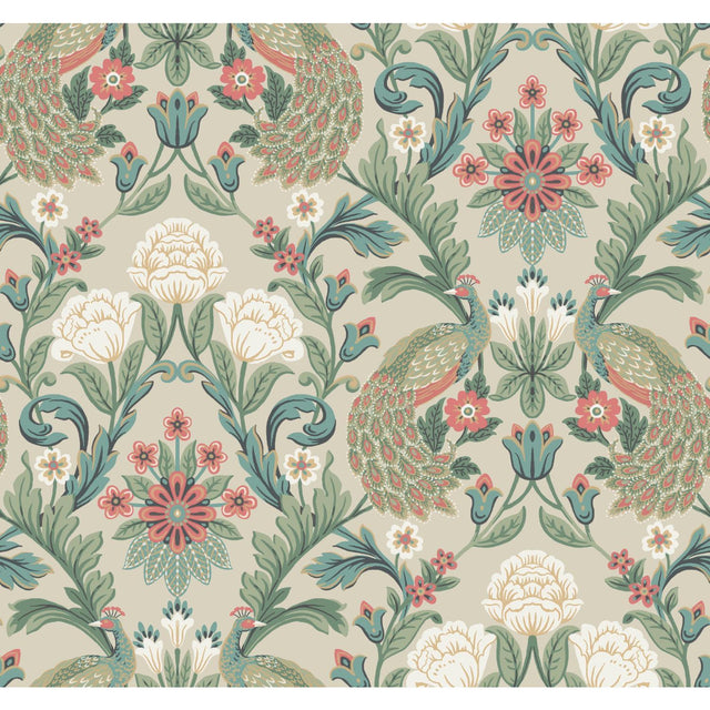 Ronald Redding Designs Plume Dynasty Taupe/Multi Wallpaper