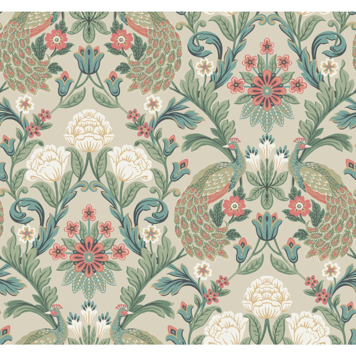 Ronald Redding Designs Plume Dynasty Taupe/Multi Wallpaper